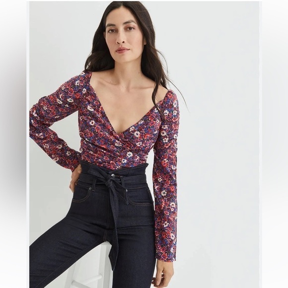 Veronica Beard Sabo Silk Top in Berry Multi NWT 🌸 - Picture 1 of 8